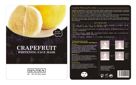 Gezichtsmasker van het grapefruit het Bevochtigende Collageen voor Huid die SG-07 witten
