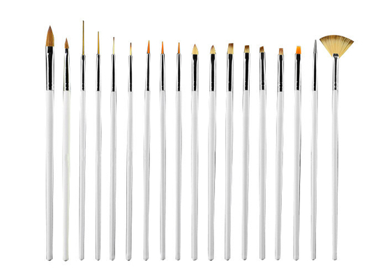 De kosmetische de Kunstborstels van de 18 Stukken Vlakke Spijker voor Make-up/Spijkerkunstventilator borstelen