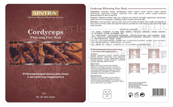 Kruiden Gevoed Bevochtigend Gezichtsmasker, Cordyceps-Gezichts Ophelderend Masker zcy-08